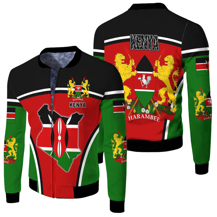 1sttheworld Clothing - Kenya Active Flag Fleece Winter Jacket A35