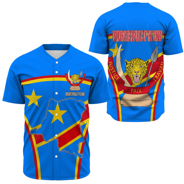 1sttheworld Clothing - Democratic Republic of the Congo Active Flag Baseball Jersey A35