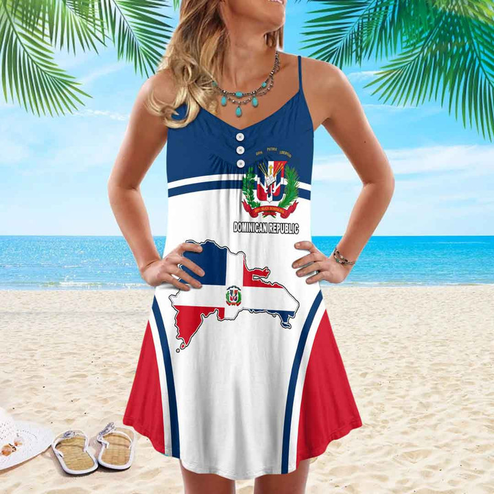 1sttheworld Clothing - Dominican Republic  Bincjou Strap Summer Dress A35