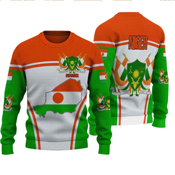 1sttheworld Clothing - Niger Active Flag Knitted Sweater A35
