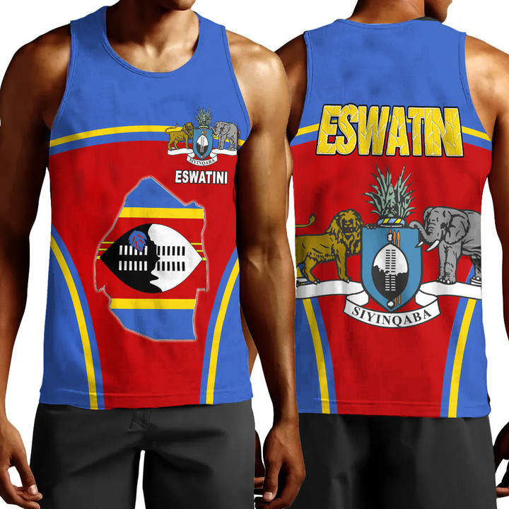 1sttheworld Clothing - Eswatini Active Flag Men Tank Top A35