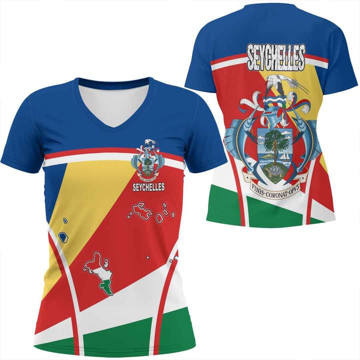 1sttheworld Clothing - Seychelles Bincjou Women V-neck T-Shirt A35