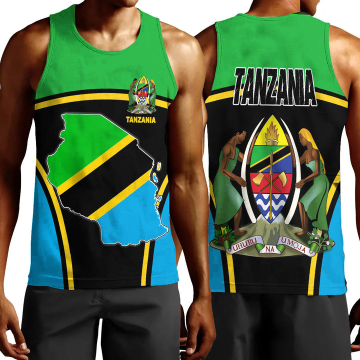 1sttheworld Clothing - Tanzania Active Flag Men Tank Top A35