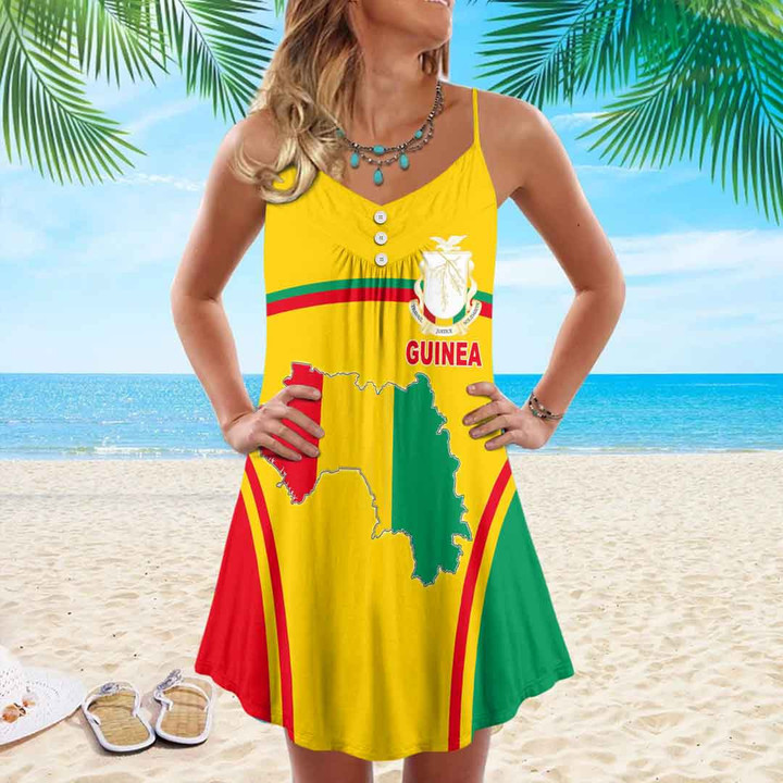 1sttheworld Clothing - Guinea Bincjou Strap Summer Dress A35
