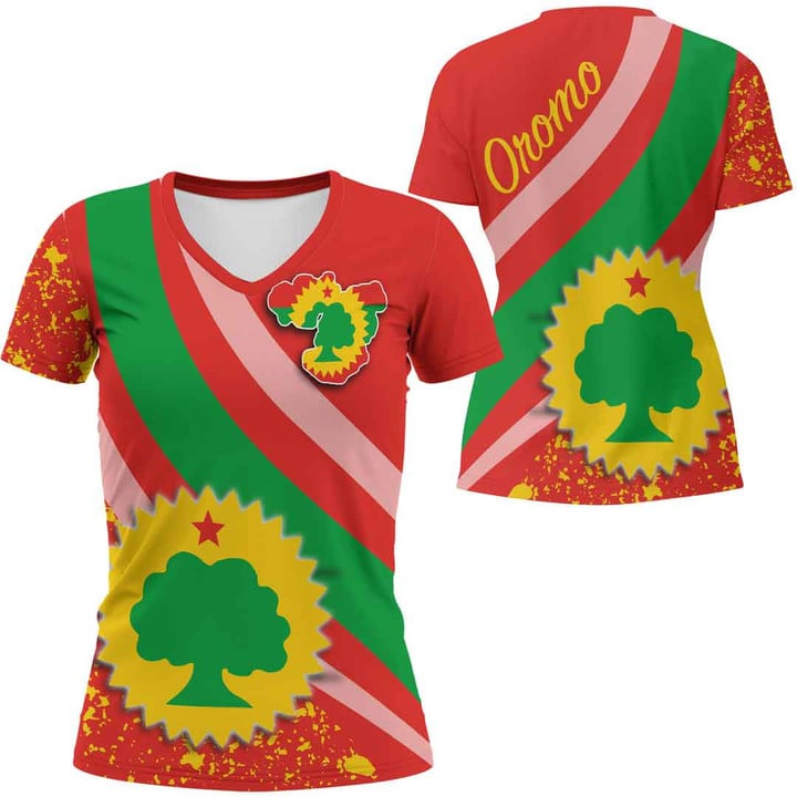 1sttheworld Clothing - Oromo Special Women V-neck T-Shirt A35