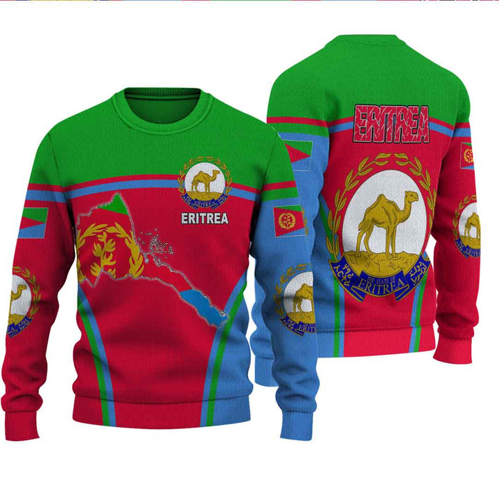 1sttheworld Clothing - Eritrea Active Flag Knitted Sweater A35