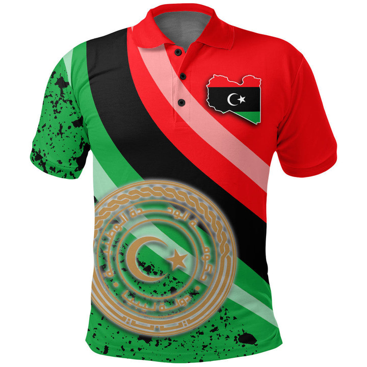 1sttheworld Clothing - Libya Special Flag Polo Shirt A35