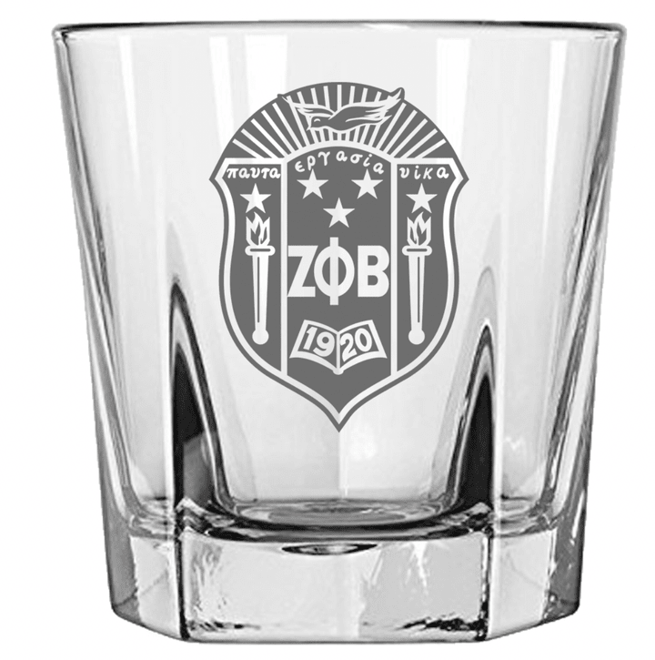 Africa Zone Drinkware - Zeta Phi Beta Crest Rock Glass A31