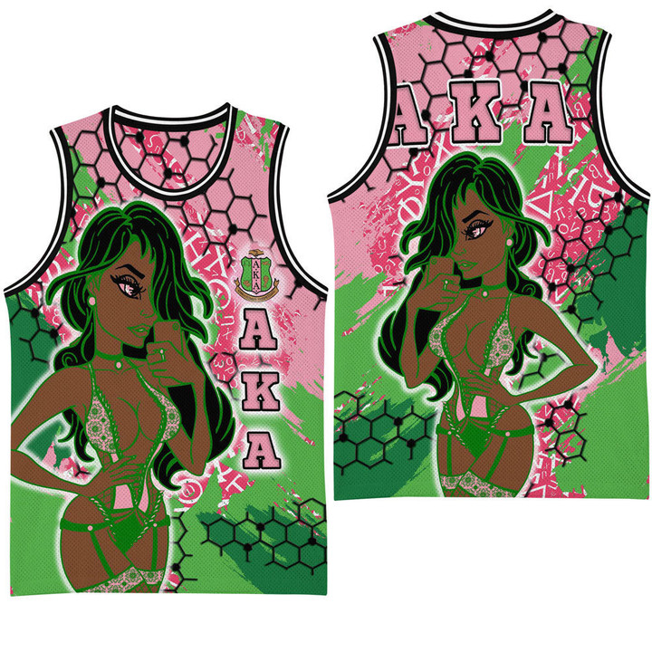 Africa Zone Clothing - AKA Sorority Special Girl Basketball Jersey A35 | Africa Zone