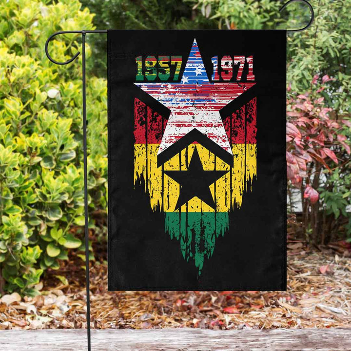 Gettee Store Flag - Ghana Flag and American Flag Torn Style A35