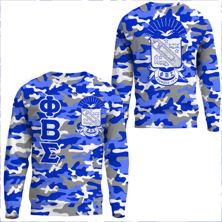 Getteestore Sweatshirts - Phi Beta Sigma Signature Camouflage Sweatshirt T5
