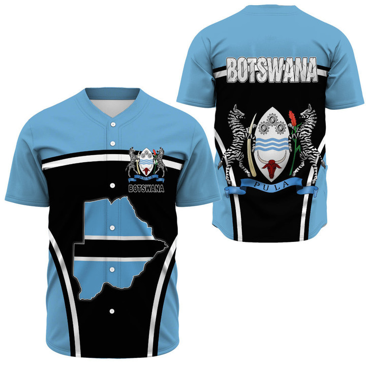 GetteeStore Clothing - Botswana Active Flag Baseball Jersey A35