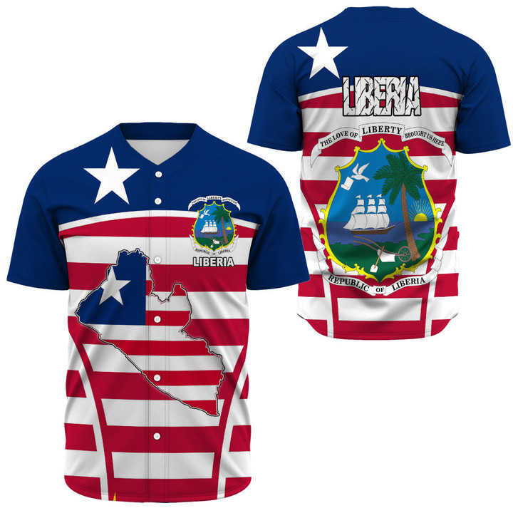 GetteeStore Clothing - Liberia Active Flag Baseball Jersey A35