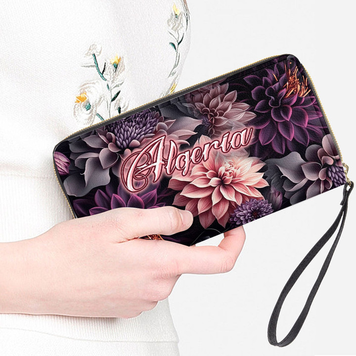 Algeria Women's Leather Wallet - Beautiful Peonies (You can Personalize Custom Text) A7 | 1sttheworld
