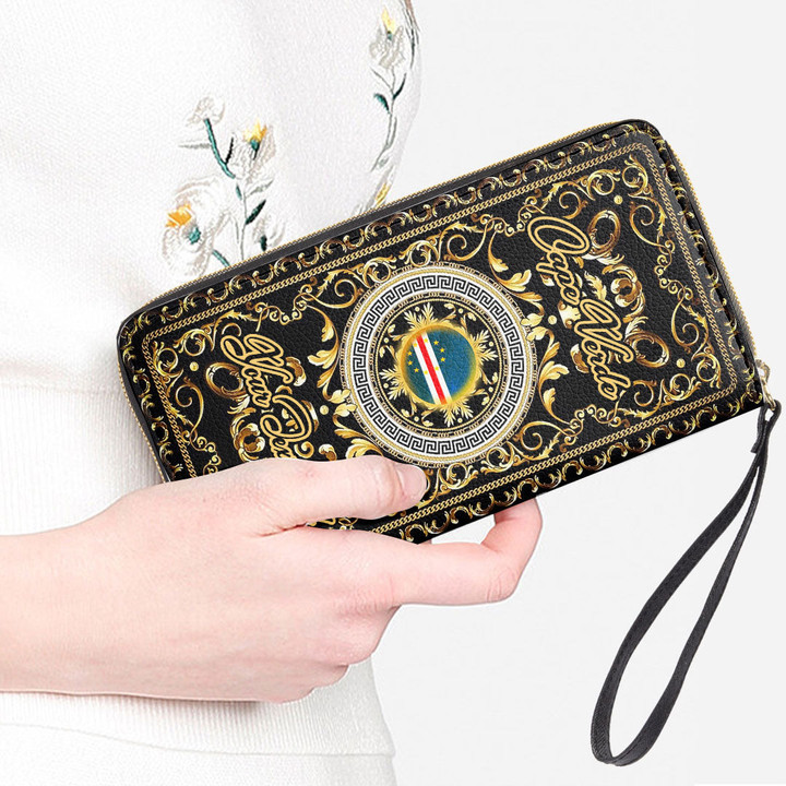 Cape Verde Women's Leather Wallet - Royal Vintage Style Golden Luxury (You can Personalize Custom Text) A7 | 1sttheworld