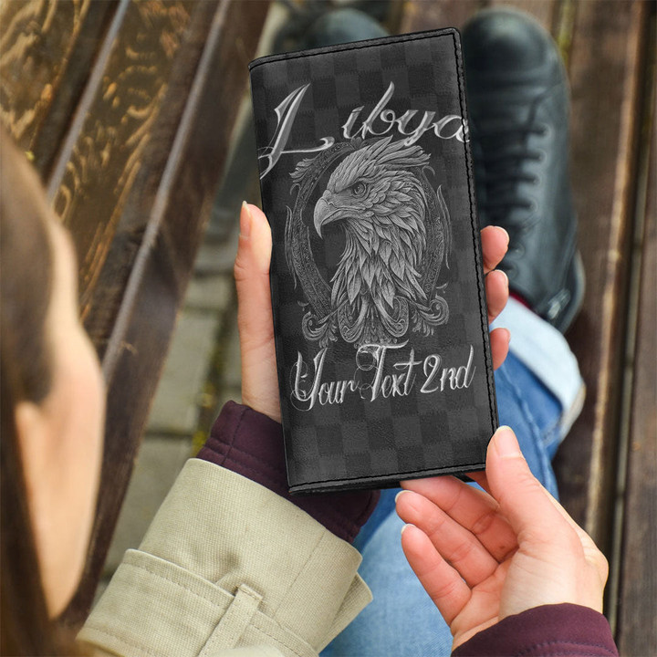Libya Clutch Purse Silver Eagle (You can Personalize Custom Text) A7 | Africazone