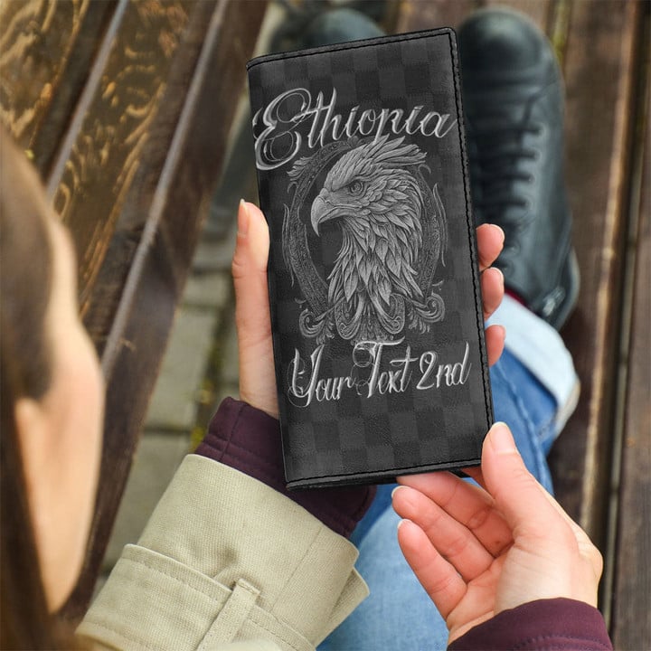 Ethiopia Clutch Purse Silver Eagle (You can Personalize Custom Text) A7 | Africazone