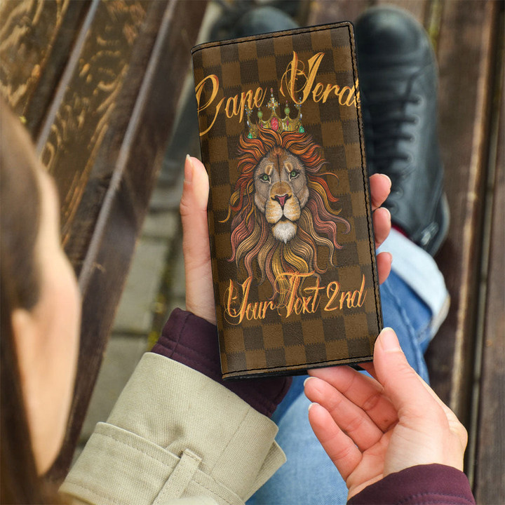Cape Verde Clutch Purse King Lion with Crown (You can Personalize Custom Text) A7 | Africazone