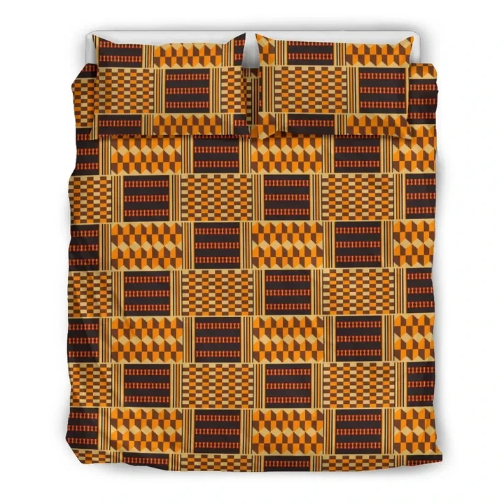Bedding Set - Kente Cloth Bonwire Style Duvet Cover & Pillow Cases J0