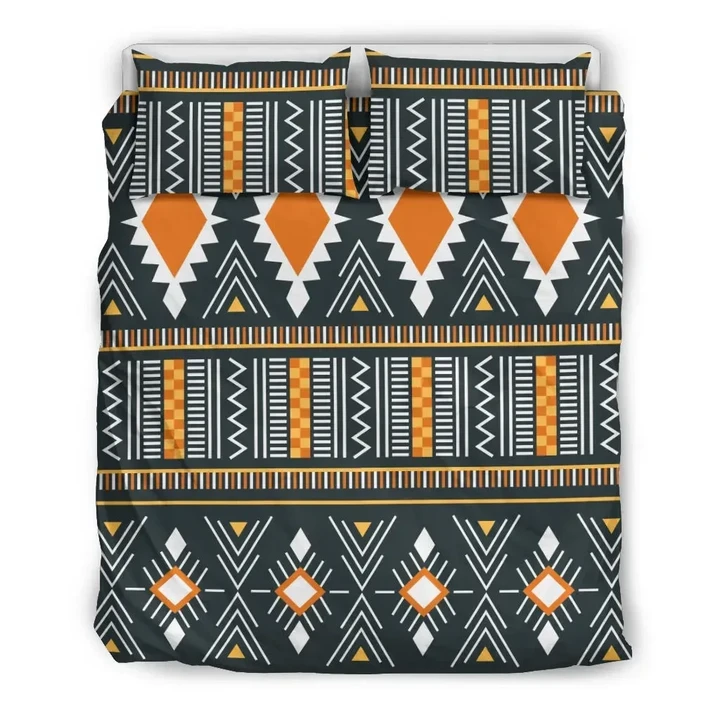 Bedding Set - Kente Cloth Ashanti Geometric Duvet Cover & Pillow Cases J0