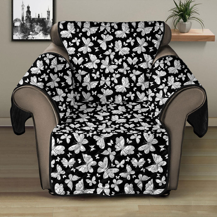 Sofa Protector - Butterfly Pattern Black and White Version Sofa Protector Handcrafted to the Highest Quality Standards A7 | GetteeStore