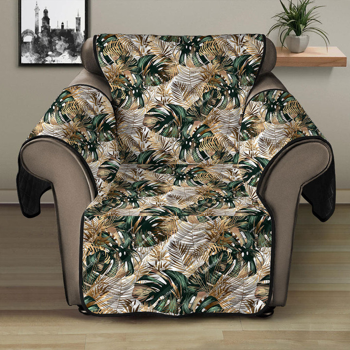 Sofa Protector - Gorgeous Golden And Green Tropical Leaves Sofa Protector Handcrafted to the Highest Quality Standards A7 | GetteeStore