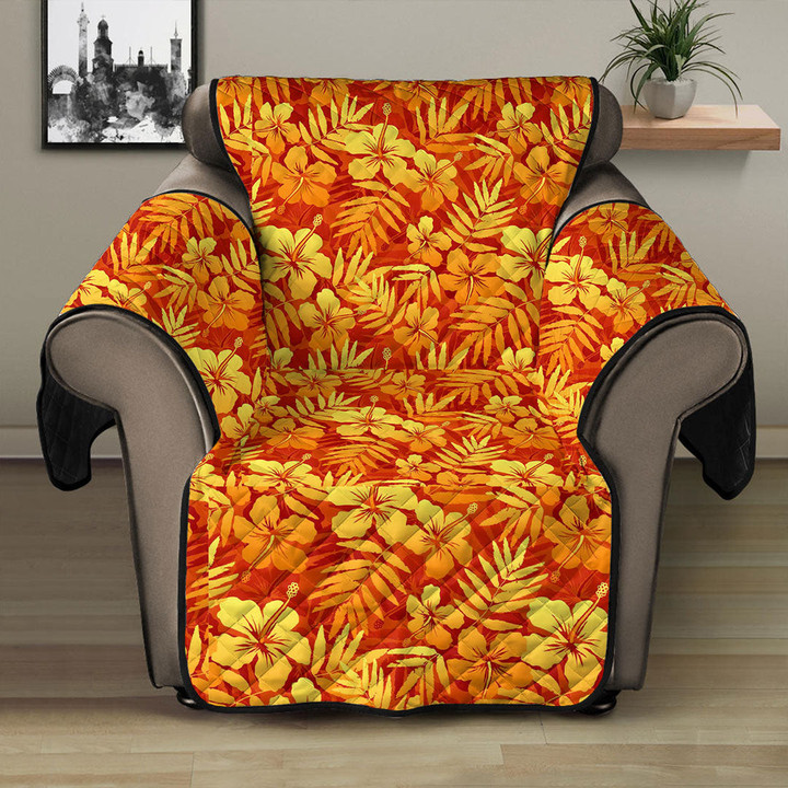 Sofa Protector - Orange Tropical Flowers Sofa Protector Handcrafted to the Highest Quality Standards A7 | GetteeStore