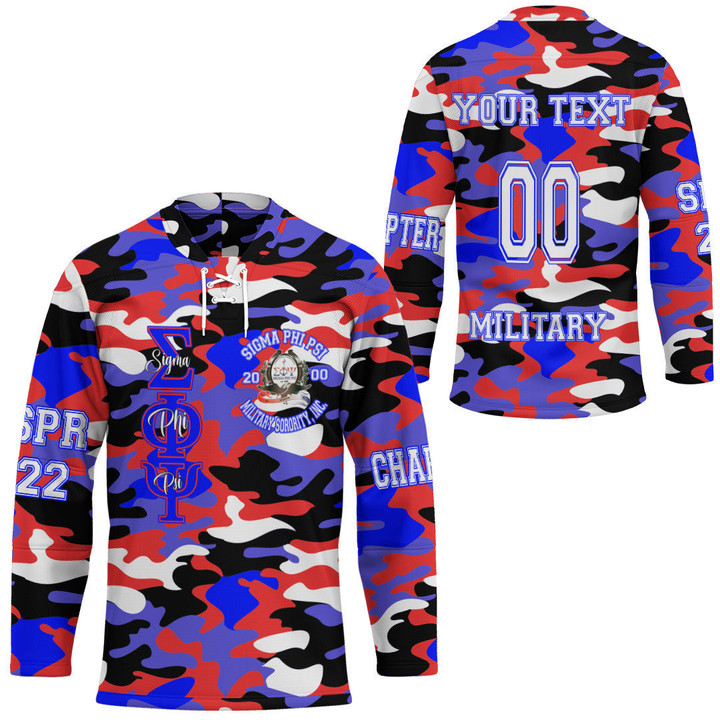 (Custom) GetteeStore Clothing - Sigma Phi Psi Camo Hockey Jersey A35