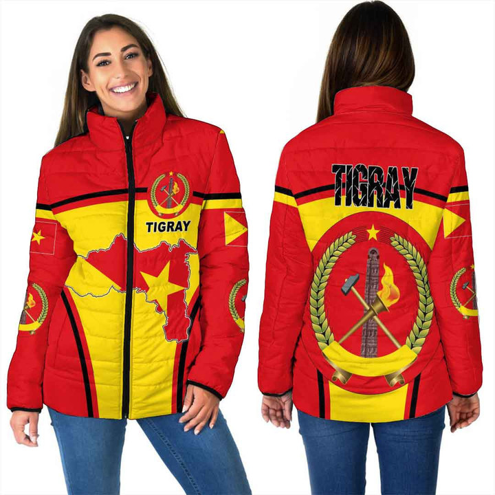 GetteeStore Clothing - Tigray Active Flag Women Padded Jacket a35