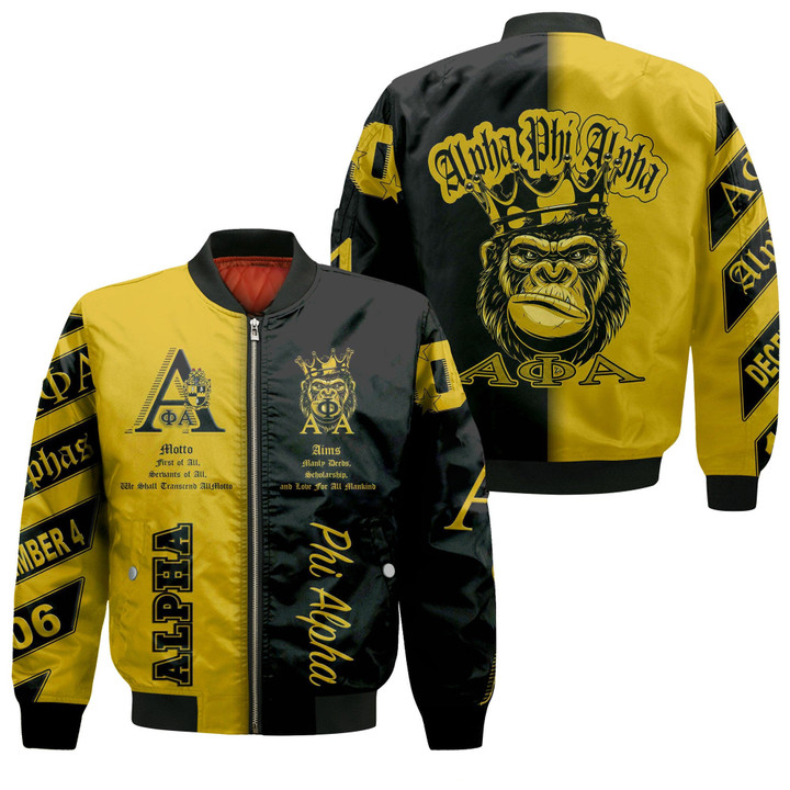 Africa Zone Clothing - Alpha Phi Alpha Unique Zip Bomber Jacket A35 | Africa Zone