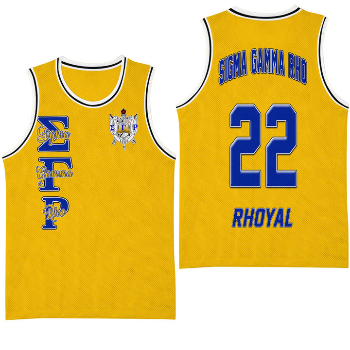 (Custom) Jersey - Sigma Gamma Rho (Yellow) Basketball Jersey