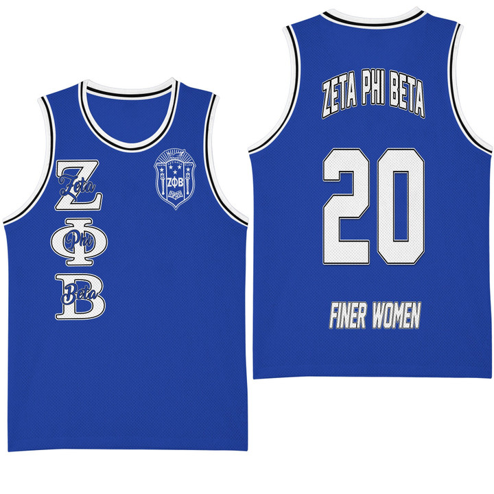 (Custom) Jersey - Zeta Phi Beta (Blue) Basketball Jersey