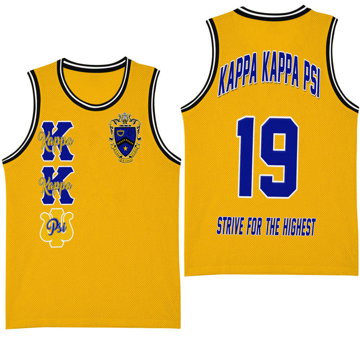 (Custom) Clothing - Kappa Kappa Psi (Yellow) Basketball Jersey A31