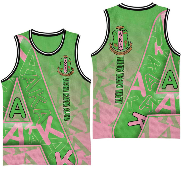 Clothing - AKA Letters Pattern Basketball Jersey A35