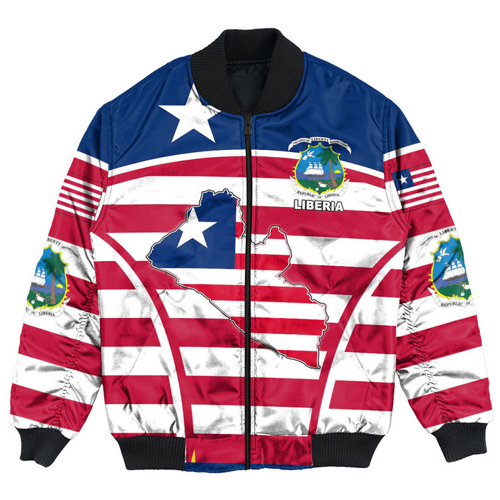 GetteeStore Clothing - Liberia Active Flag Bomber Jacket A35