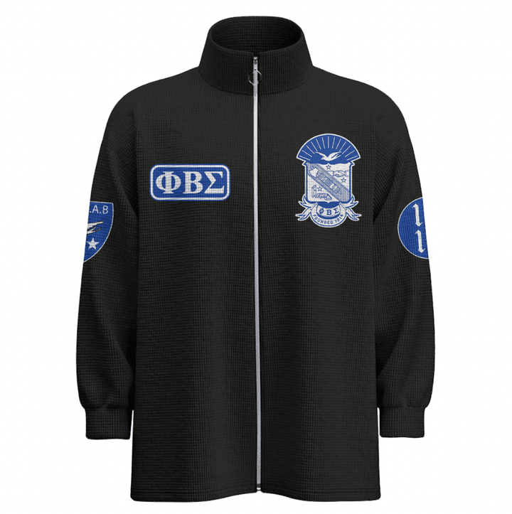 Getteestore Stand-up Collar Zipped Jacket - PBS Phi Beta Sigma Fraternity Inc A31
