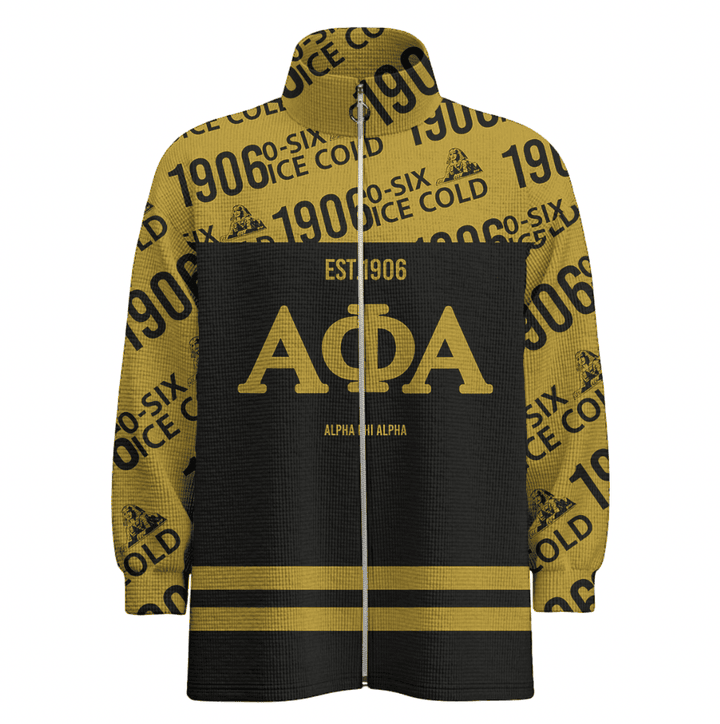 Getteestore Stand-up Collar Zipped Jacket - 1906 Ice Cold Alpha Phi Alpha A31