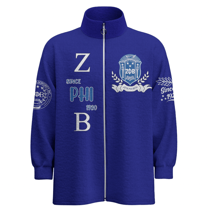 Getteestore Stand-up Collar Zipped Jacket - Finer Womanhood Zeta Phi Beta A31