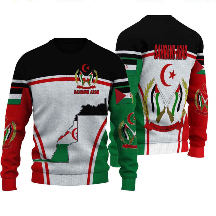 GetteeStore Clothing - Sahrawi Arab Active Flag Knitted Sweater A35