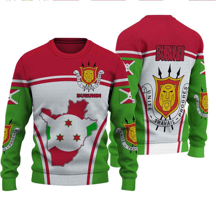 GetteeStore Clothing - Burundi Active Flag Knitted Sweater A35