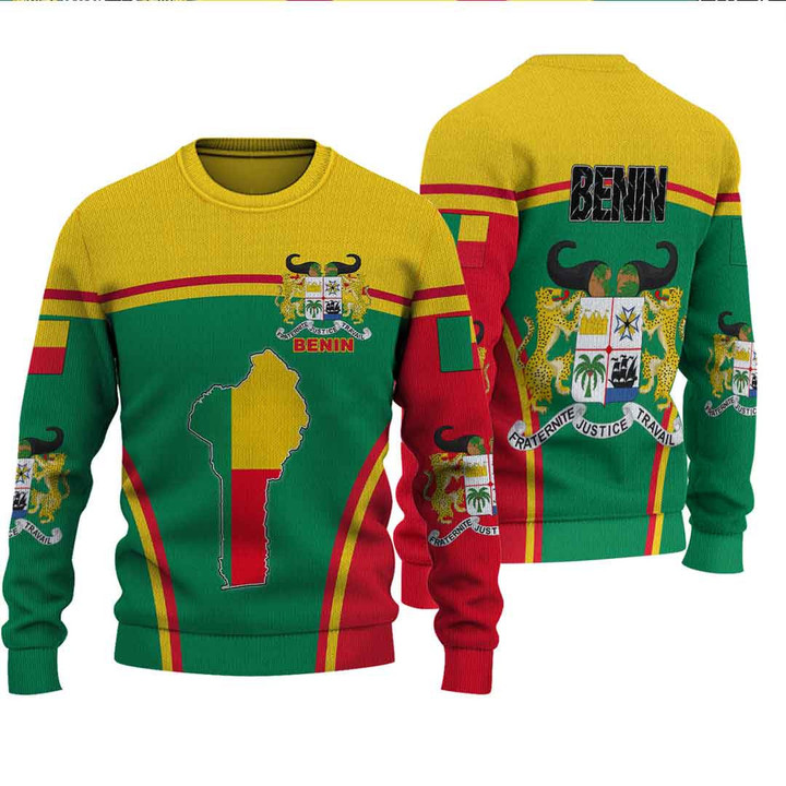 GetteeStore Clothing - Benin Active Flag Knitted Sweater A35