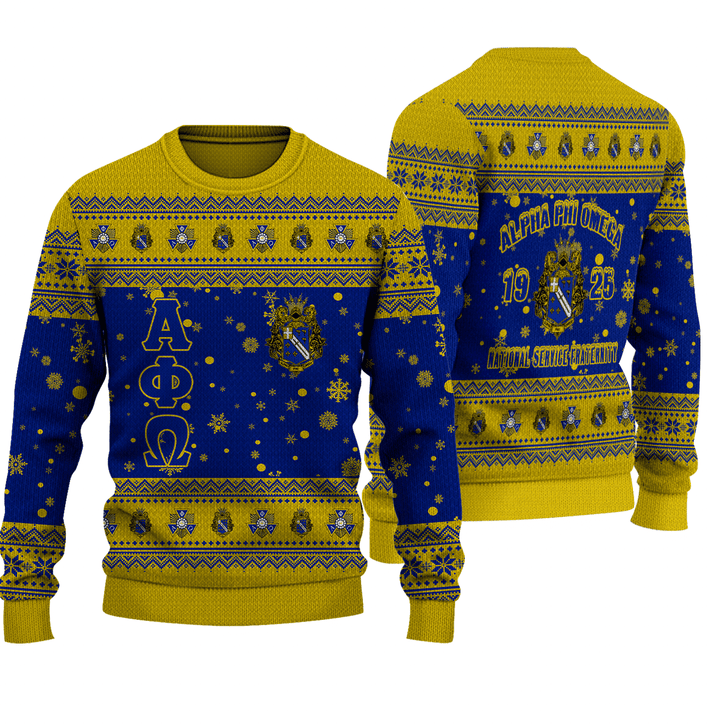 Getteestore Clothing - Alpha Phi Omega Christmas Knitted Sweater A31