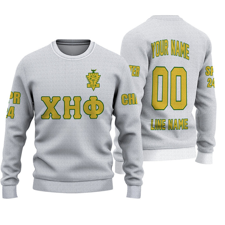 Getteestore Knitted Sweater - (Custom) Chi Eta Phi Sorority (White) Letters A31
