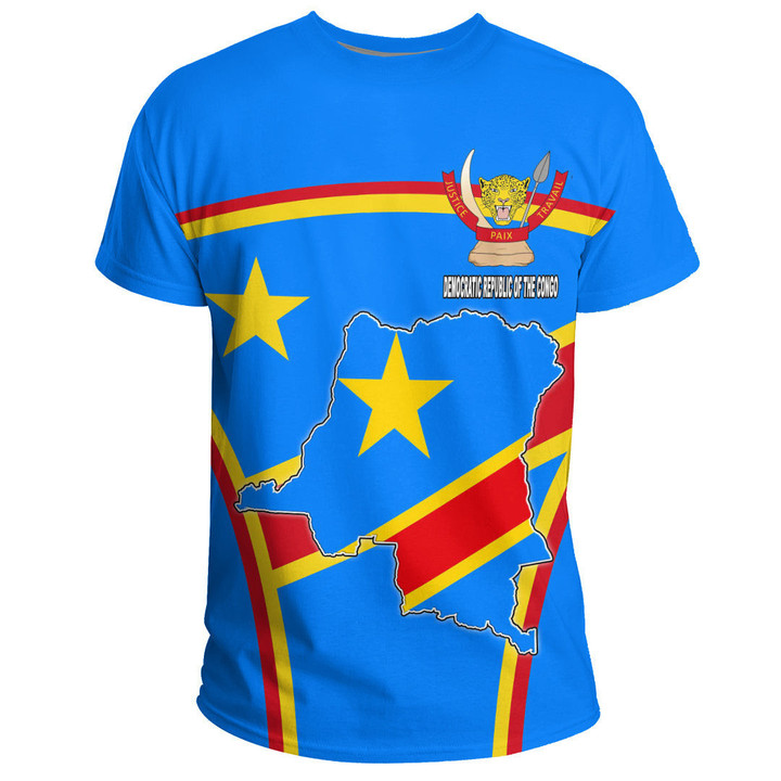 GetteeStore Clothing - Democratic Republic of the Congo Active Flag T-Shirt A35