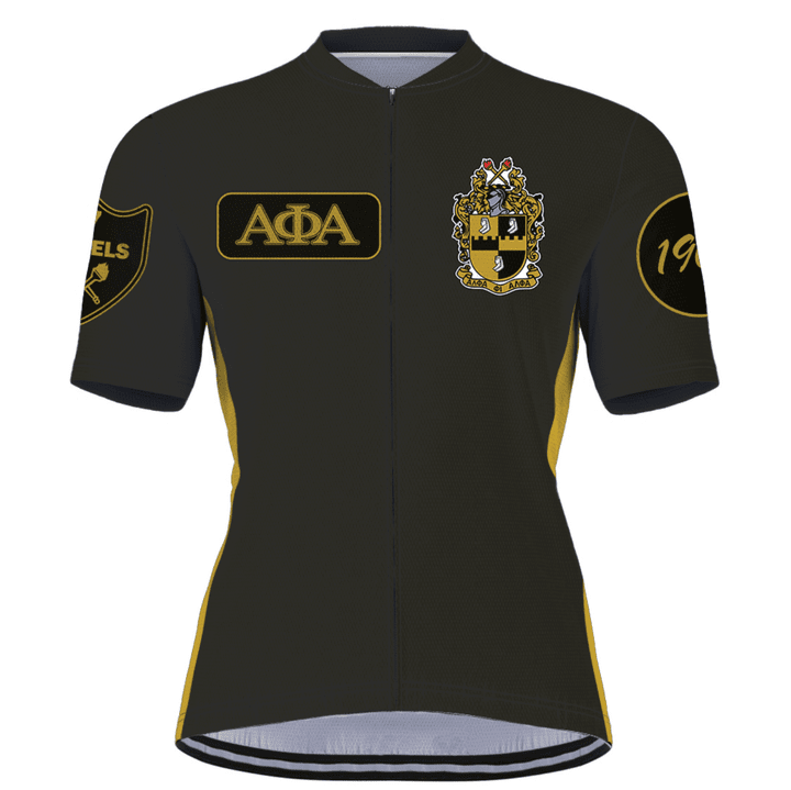 Getteestore Men Cycling Jersey - Black And Gold Alpha Phi Alpha A31