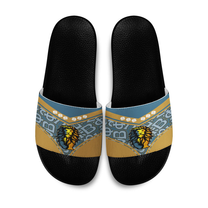Gettee Store Slide Sandals -  Mu Beta Phi Lion Stylized Slide Sandals | Gettee Store

