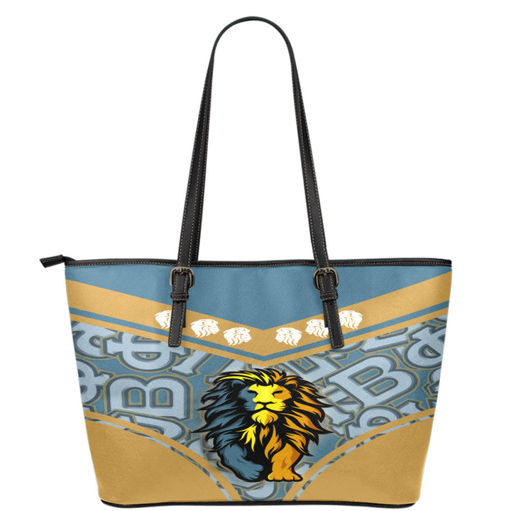 Gettee Store Leather Tote -  Mu Beta Phi Lion Stylized Leather Tote | Gettee Store
