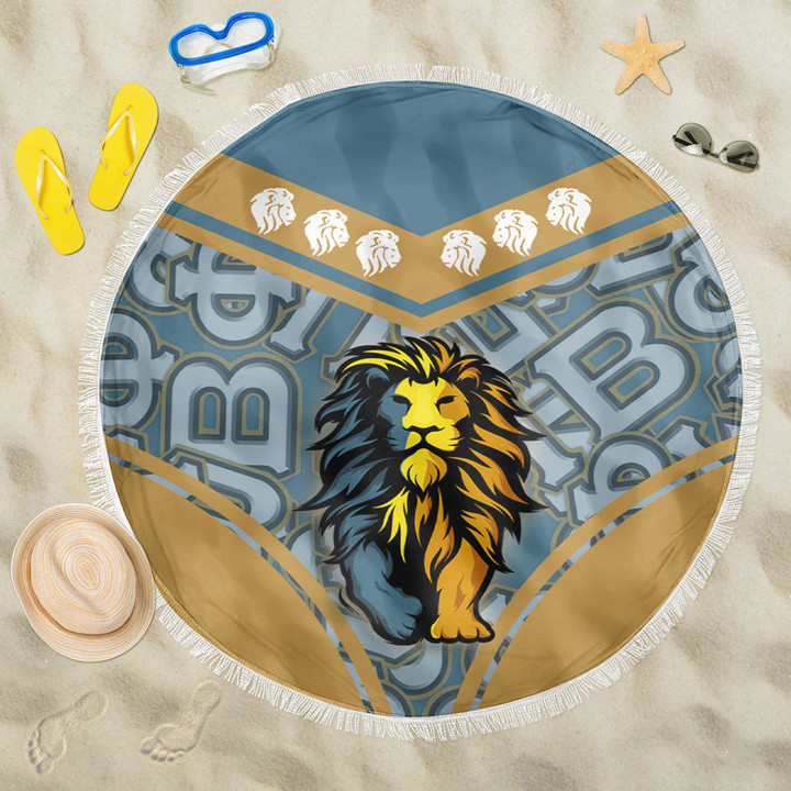 Gettee Store Beach Blanket -  Mu Beta Phi Lion Stylized Beach Blanket | Gettee Store
