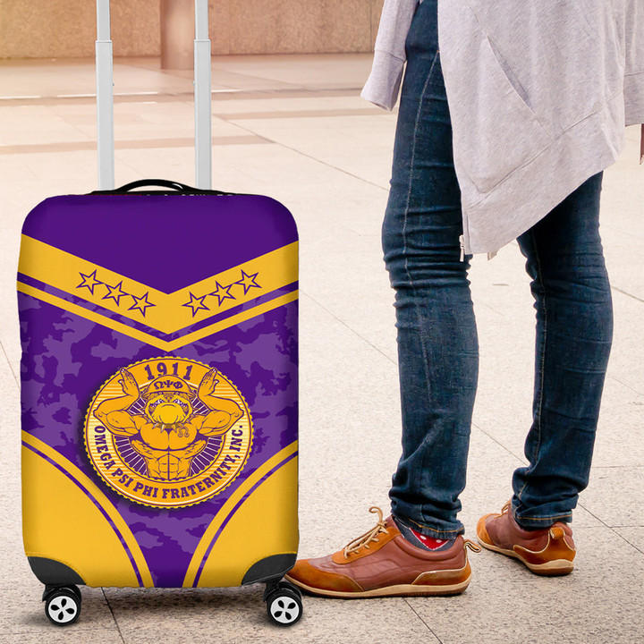 Gettee Store Luggage Covers -  Omega Psi Phi Bulldog Stylized Luggage Covers | Gettee Store
