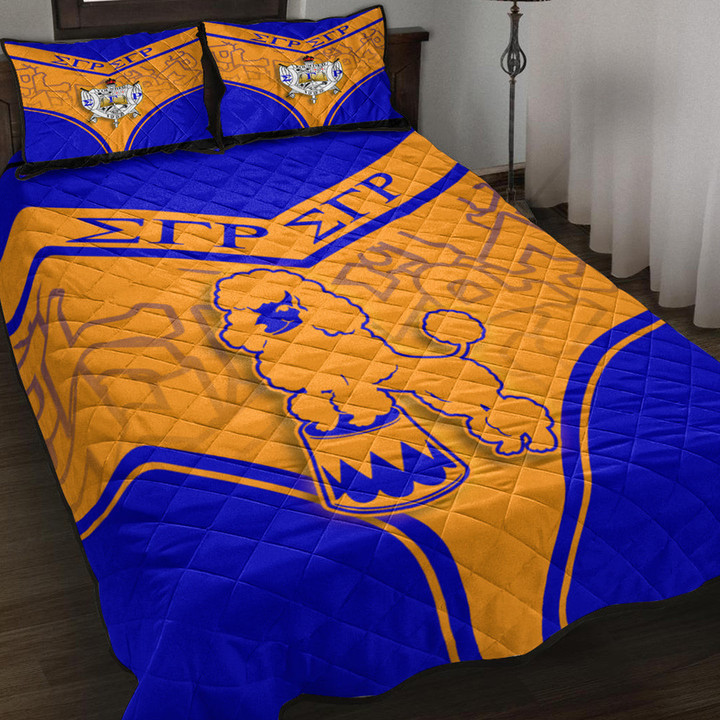 Gettee Store Quilt Bed Set -  Sigma Gamma Rho Poodle Stylized Quilt Bed Set | Gettee Store
